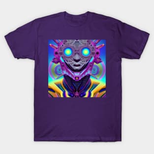 Alien Robot (2) - Trippy Psychedelic Art T-Shirt